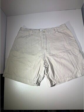 Vintage County Seat Mens 36 Khaki Shorts 100% Cotton 90s Dad Chino 7" Inseam